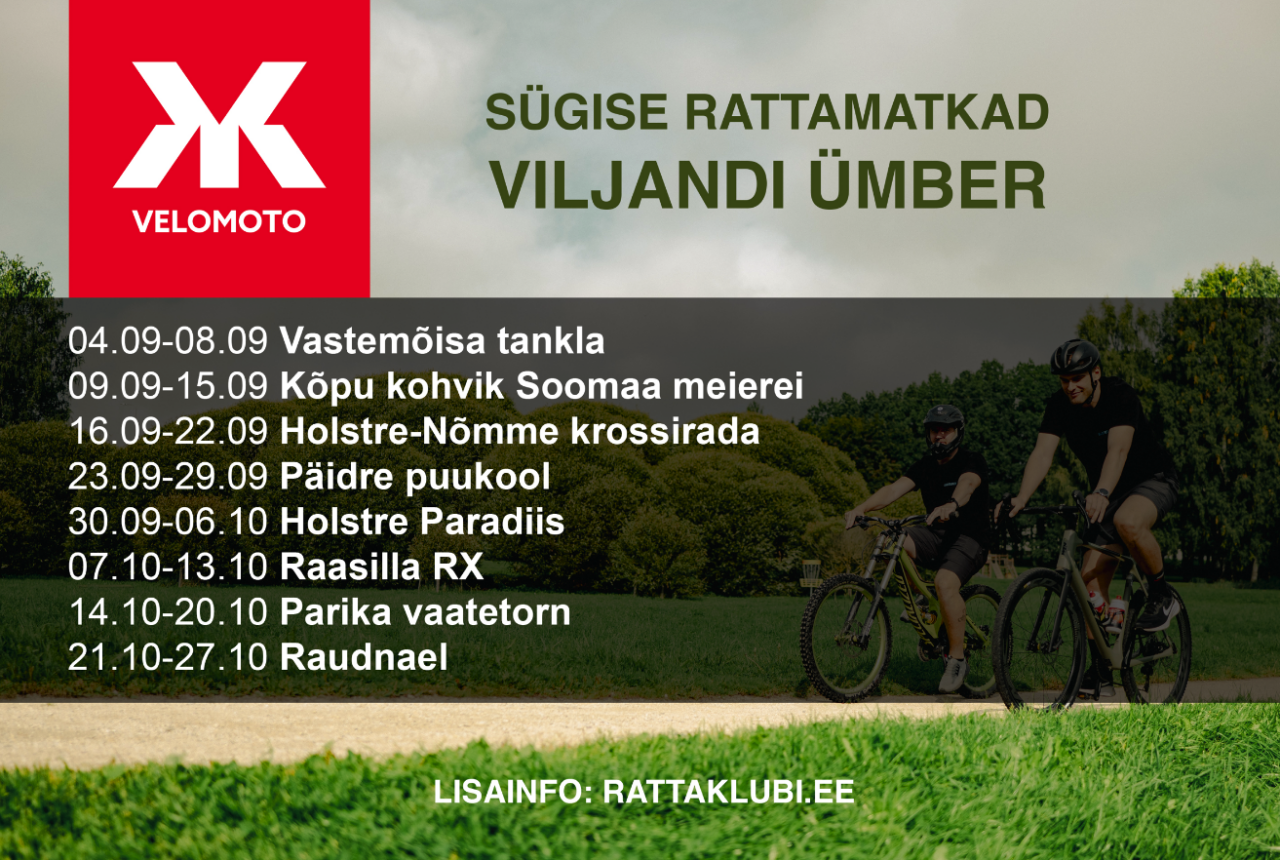 Velo&Moto inistatiivil oleme taaskord ellukutsunud ka sügisese rattamatka sarja. 8 nädalat, 8 matka, paras väljakutse! Kogu programm on nagu suvel, kasuta selle